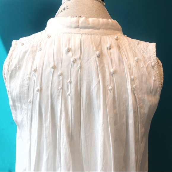 Anthropologie Feather Bone Leonie Pearled Top - Picture 5 of 8